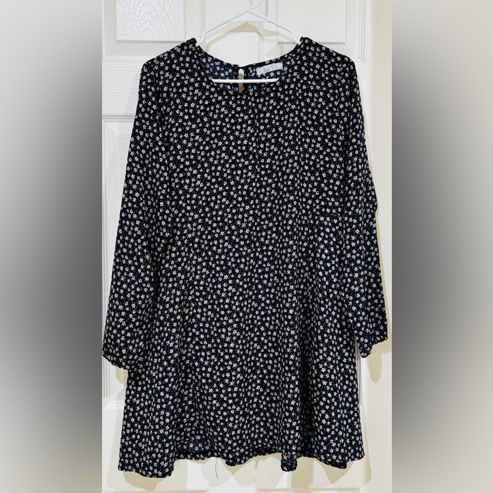 Floral Black and White Women's Mini Dress